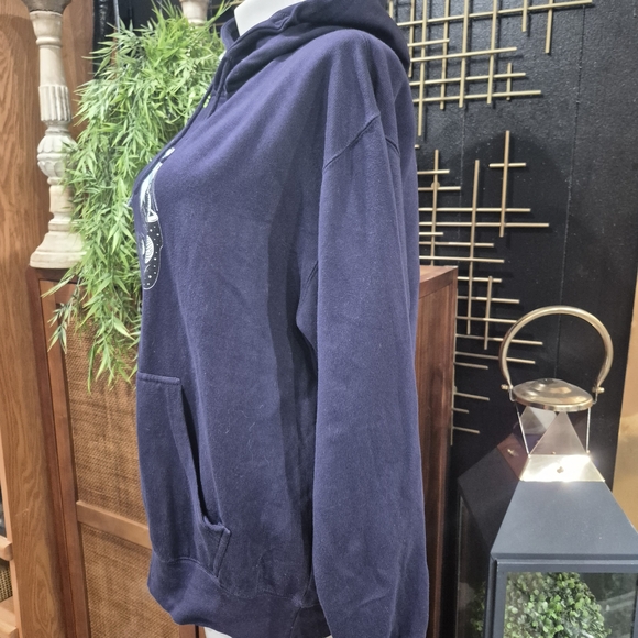 Vintage-Inspired Space Explorer Hoodie - Dark Navy Blue Unisex - Picture 6 of 8